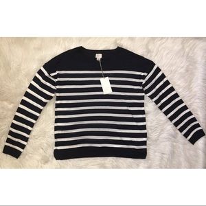 A new day navy and white striped sweater small